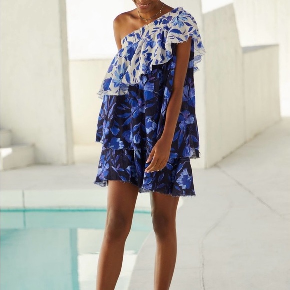 Anthropologie Dresses & Skirts - Anthropologie Floral One-Shoulder Beach Throw Dress